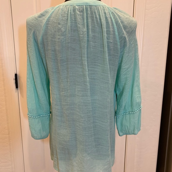 Zac & Rachel teal blouse 🌸 Size Medium - Picture 4 of 6